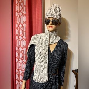 Hand knitted matching scarf and hat. One size fits most. See pics for detail.